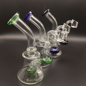 Bongos de gongos de vidro de 6 polegadas com bonges de óleo com pregos de quartzo de 4 mm de espessura de 4 mm 14 mm fêmea de bongueiro fêmea Bong Dab Rigs Tubos de água