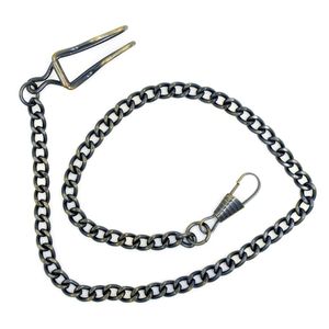 Wholesale- 10pcs A LOT 34CM NEW CLASSIC black PLATED POCKET WATCH CHAIN BELT Accessories Pendant chains B005