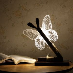 Ночные огни 3D освещение бабочки светодиод для дома в помещении украшения лампы
