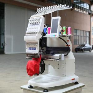 Compact 12-Needle Single-Head Embroidery Machine for Caps, Towels, and T-Shirts - Computerized DIY Commercial Embroiderer