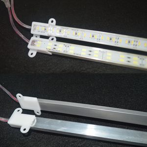 Su geçirmez 5630 SMD 50cm 100cm 72 144LED Sert Sert Şerit Kabine Bar Işık Saf Beyaz Sıcak Beyaz ile Kapak DC12V