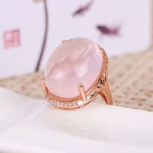 Старинные серебряные розовые кварцевые кольца 15 мм * 20 мм Большой размер Gemstone кольцо солидные 925 стерлингового серебра стерлингового серебра Мода Серебряное розовое кварцевое кольцо для леди