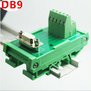 DB9 macho / fêmea soquete terminal placa de breakout placa adaptador Conector DIN Rail