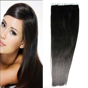 Use of human hair 200g Natural color Tape in human hair extensions 80 pcs Straight Brazilian PU Skin Weft Hair
