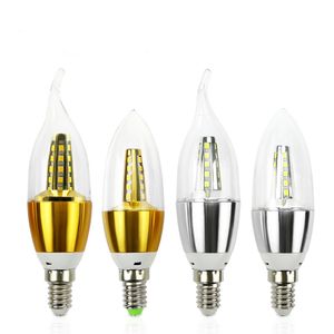 Высокие люмена Светодиодные лампы E14 SMD2835 Энергосберегающие Лампы Свеча Свеча 5W 7W 220V 110V для люстры Домашняя освещая лампа