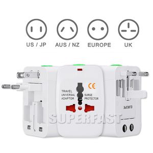 Universeller internationaler Adapter, All-in-One-Reise-Wechselstrom-Wandladegerät für US-EU-UK-AU-Konverterstecker mit Einzelhandelsverpackung