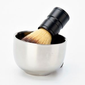 Sabonete de barbear de aço inoxidável durável masculino salão de beleza profissional para escova brilhante caneca de barbear tigela presente para cuidados com o rosto ZA2089