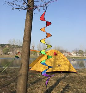 Sıcak katlanabilir gökkuşağı spiral yel değirmeni rüzgarlık bahçe rüzgar spinner kamp çadır bahçe dekorasyonları stok