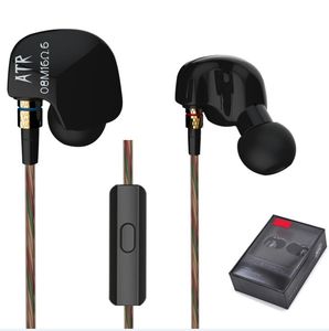 Kablolu Kulaklık iphone Samsung Orijinal KZ ATR Stereo Kulaklık Iptal 3.5mm Kulak Gürültü Kulaklıkları Profesyonel HIFI Süper Bas Kulaklık