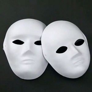 Бумажной массы простой белый анфас маски для мужчин женщин неокрашенные пустой DIY изобразительного искусства живопись маскарадные маски Вес нетто 40 г 50 шт. / лот