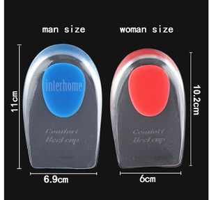 1 Par = 2 pcs Comfort Heel Pain Palmilhas Aliviar A Dor Do Pé Silicon Gel Heels Cup Almofada Protetores Spur Suporte Sapato Pad Pés Cuidados Insere