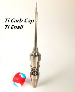 GR2 Domeless Titanium Nails Carb Cap Silicone Jar Kit para 18mm 14mm Enail Dnail Aquecedor Bobina Cera Fumar Bong Acessórios para tubos de água