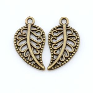 300 adet Antik Bronz Güzel Hollow Mini Yaprak Charm Kolye Takı Yapımı Için Bilezik Kolye Bulguları 10.5x19mm