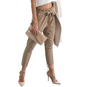 Pantaloni stile harem a vita alta primavera estate donna scozzese stile business pantaloni lunghi casual da donna da ufficio neri taglie forti