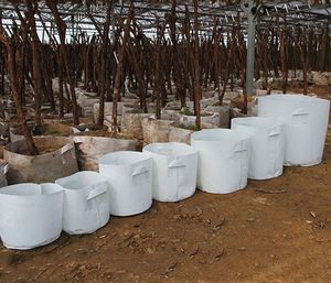 Sacos de cultivo em tecido de árvore não tecido, potes de cultivo com alça, recipiente de raiz, plantas, mudas, vaso de flores, sacos de jardim