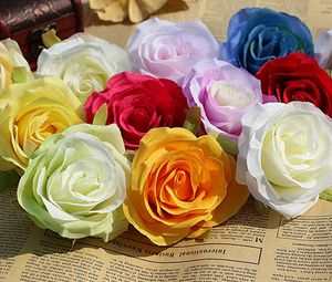DIY Rose Künstliche Blumenköpfe Brautstrauß Seidenblume Hochzeit Bogen Blumenarrangement Zubehör 8,5 cm 100 teile/los G629