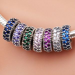 Edell Authentic 925 Sterling Silver Beads Multicolor espaçadores Spacer único estilo europeu Pandora pulseiras jóias colar do presente de aniversário