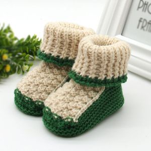 Wholesale- Woolen Baby Shoes Infants Toddler Crochet Knit Fleece Boots Girl Boy Wool Snow Crib Shoes Winter Warm Booties New Hot