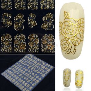 100 Levhalar Sanat Tırnak Çıkartmalar Toptan Sıcak Satıcı kadın Lady's Kağıt Üzerinde 108 ADET Çiçek 3D Nail Art Etiketler Çıkartmaları Manikür Dekor