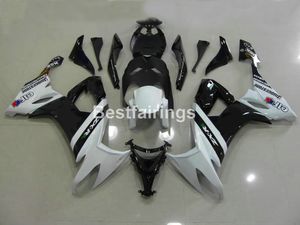 Kawasaki Ninja ZX10R 08 09 için yüksek kaliteli plastik kaporta kiti beyaz siyah kaportalar set ZX10R 2008 2009 TU14