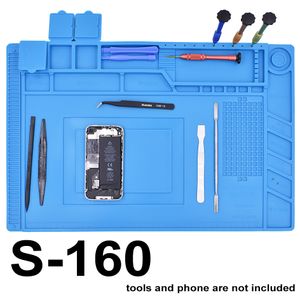 New Chegou S-160 45x30 cm Almofada de Silicone De Borracha Azul com Reparo Magnético Tapete de Isolamento Térmico BGA Solda Estação De Reparo 5 pçs / lote