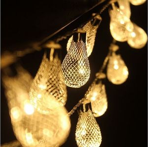 Lâmpadas de metal LED Srings String Light 3W com plugue EU EUA Iluminação de férias para festa de casamento de Natal 20 unidades/conjunto