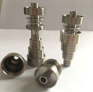 Prego de titânio Domeless se encaixa para 10 mm 14 mm 18 mm.GR2 puro titânio prego 6 em 1 para cachimbo de água vidro Bong fumar.