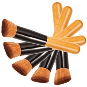 Hot Small flat details foundation brush Universal makeup powder brushes make up brush Oblique head brush wood handle free shipping