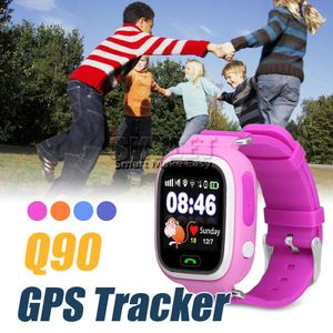 Q90 Bluetooth GPS Rastreamento Smart Watch Tela de toque com WiFi LBS para Android SOS Chamada Anti Perdeu Smartphone Wearable Dispositivo na caixa