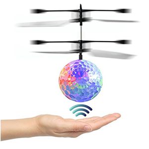 Çocuk ve Çocuk Oyuncakları RC Uçan Top Kızılötesi İndüksiyon Helikopter Topu Gökkuşağı LED Işıkları Ile Çocuklar Için Uzaktan Kumanda Uçan Oyuncaklar HH-T56