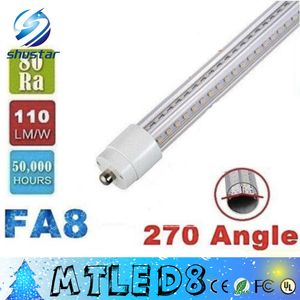 LED V-Şekilli 4ft 5ft 6ft 8ft T8 Tüpler Işıkları Soğutucu Kapı LED Borular Tek Pin FA8 28 W 32 W 42 W 65 W Soğuk Beyaz AC 85-265 V + CE ROHS UL