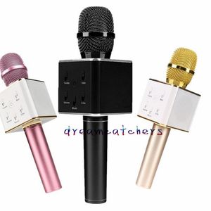 Kablosuz Bluetooth Mikrofon Q7 Mic Karaoke Mini Mikrofon Hoparlör Hoparlör IPhone Samsung Perakende kutusu Için Handheld KTV çalar Şan ...