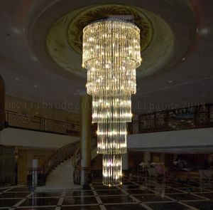 Новые стеклянные потолочные люстры Светильники Большой блесток де Кристальская лестница, лестница, хрустальная лестница для отеля и проекта