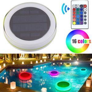 Солнечная светодиодная RGB лампа для бассейна, садовая вечеринка, украшение для бара, 16 цветов, меняющих IP68, водонепроницаемый бассейн, пруд, плавающая лампа