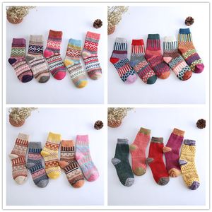 5 estilos de meias de lã feminina inverno térmico quente meias femininas moda colorida meias grossas senhoras casuais estilo nacional meia frete grátis