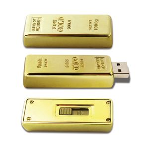 YENI Altın Bar Şekli 64 GB USB 2.0 Flash Sürücüler Yeterli Bellek Bilgisayar Dizüstü Macbook Tablet için Metal Başparmak Kalem S ...