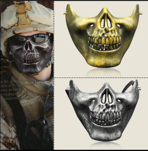 Máscara de dia das bruxas máscara de campo crânios Metade de uma máscara protetora do terror ao ar livre Horror Cosplay