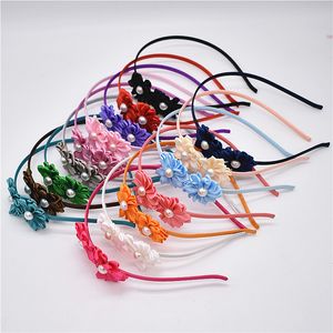 16pcs cabelo hoop tiaras de cabelo acessórios para hairbands festa do bebé das meninas da marinha doppel pérola chiffon flor dança FG112 headwear