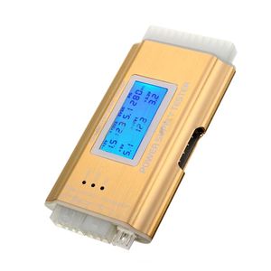 Freeshipping LCD PC Supply Tester Power Supply 20 24 Pin 4 PSU ATX BTX ITX SATA HDD Gold