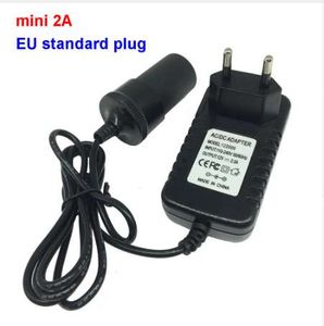 mini 2A EU standard plug 110/220V AC to DC 12V 24W Car cigarette lighter Switch Power Supply Charger Transformer Adapter Socket