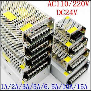 DC24V 1A 2A 3A 5A 6.5A 8.5A 10A 15A 20A Anahtar Güç Kaynağı Adaptör Transformatörü AC110V-240V ila LED şerit ışığı için 24V adaptör