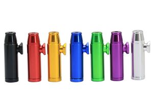 Metall Shisha Bullet Pipe Snuff Snorter Dispenser Nasal Aluminium Smoking Pipes Sniffer Endurable Tobacco Pipe