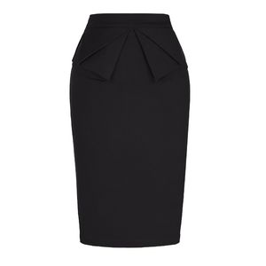 Bow-knot Women 2018 New Arrival Cotton Pencil Midi Skirt Vintage Summer Split Designer Zipper Elastic Bodycon Skirt Female Saias