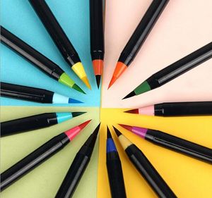 Renkli Yumuşak Fırça Suluboya Başkanı Komik El Fırça Çeşme Kalemi Yumuşak Kalem Kaligrafi Pen 20PSC = 1SET PARTİ HEDİYE