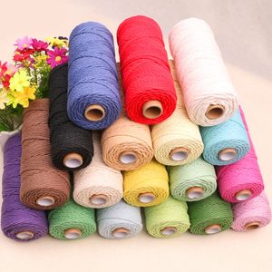 3mm x 200m corda colorida corda natural cordão de algodão bege cordão torcido macramete macrame diy fonte decorativa de têxteis