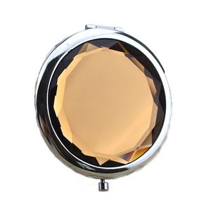2018 Taşınabilir Lady Cep Kristal Makyaj Aynası Yuvarlak Çift Taraflı Katlanır Makyaj Kompakt Aynalar En Iyi Hediyeler