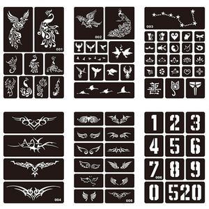 15 Styles 1 Sheet Henna  Waterproof Tattoo Stencil Design Women Body Art Airbrush Paint Temporary Tatoo Sticker #275072