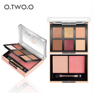 O.TWO.O Paleti Göz Farı Fosforlu Glitter Allık Yüz Kontur Makyaj Pallete 6 Renkler Göz Farı + 2 Renkler Allık Pallete