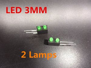 Elektronik Bileşenler 50 adet / grup 3mm 2 Yeşil LED Lambalar Diyot Stokta