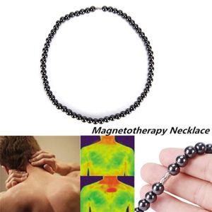 Fashion 8mm Magnetic Hematite Round Beads Necklace Black Magnetic Hematite Men Women Healthy Jewelry Necklace Wholesales